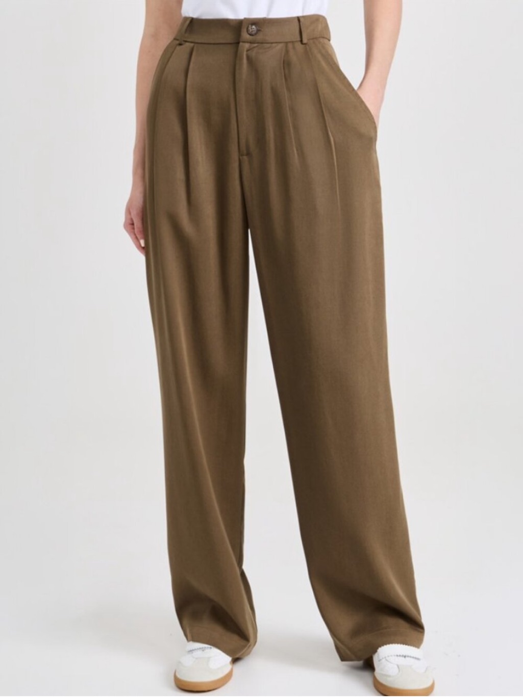 Reformation Mason Pants Brown Woodland Trousers Lightweight Sz 8